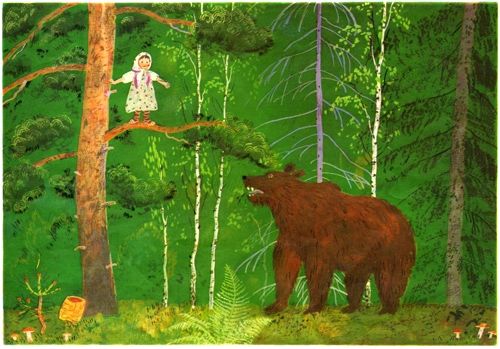 Влезла на дерево и стала горько плакать