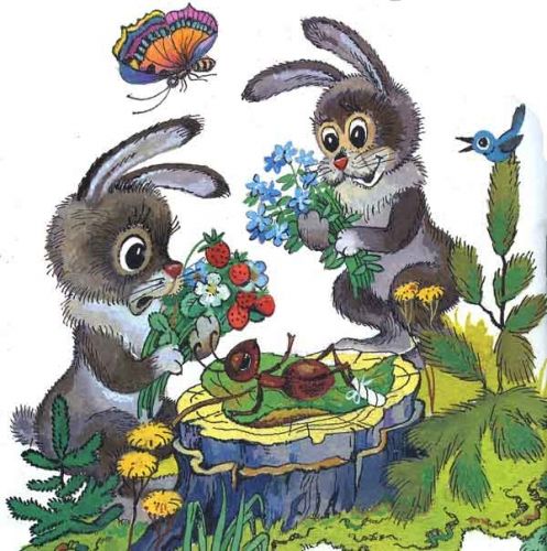 Зайцы с заячьей капустой