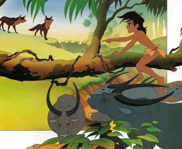 Маугли пользовался этим и пригонял животных к самому краю пастбища