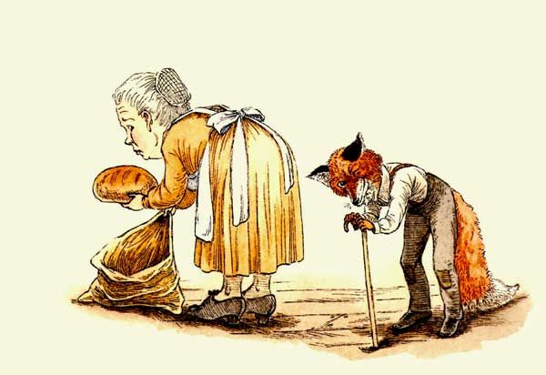 она собственными руками положила в мешок Лиса свой хлеб