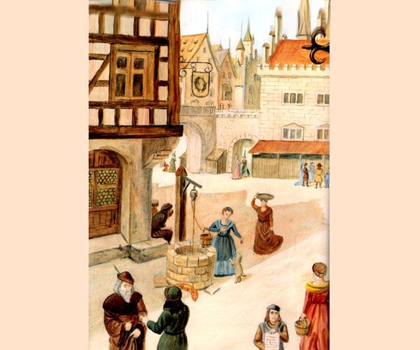 На площади находился колодец