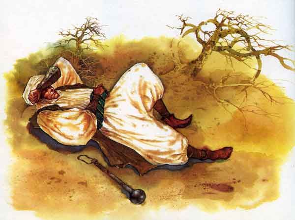 Лег под деревом и уснул как убитый